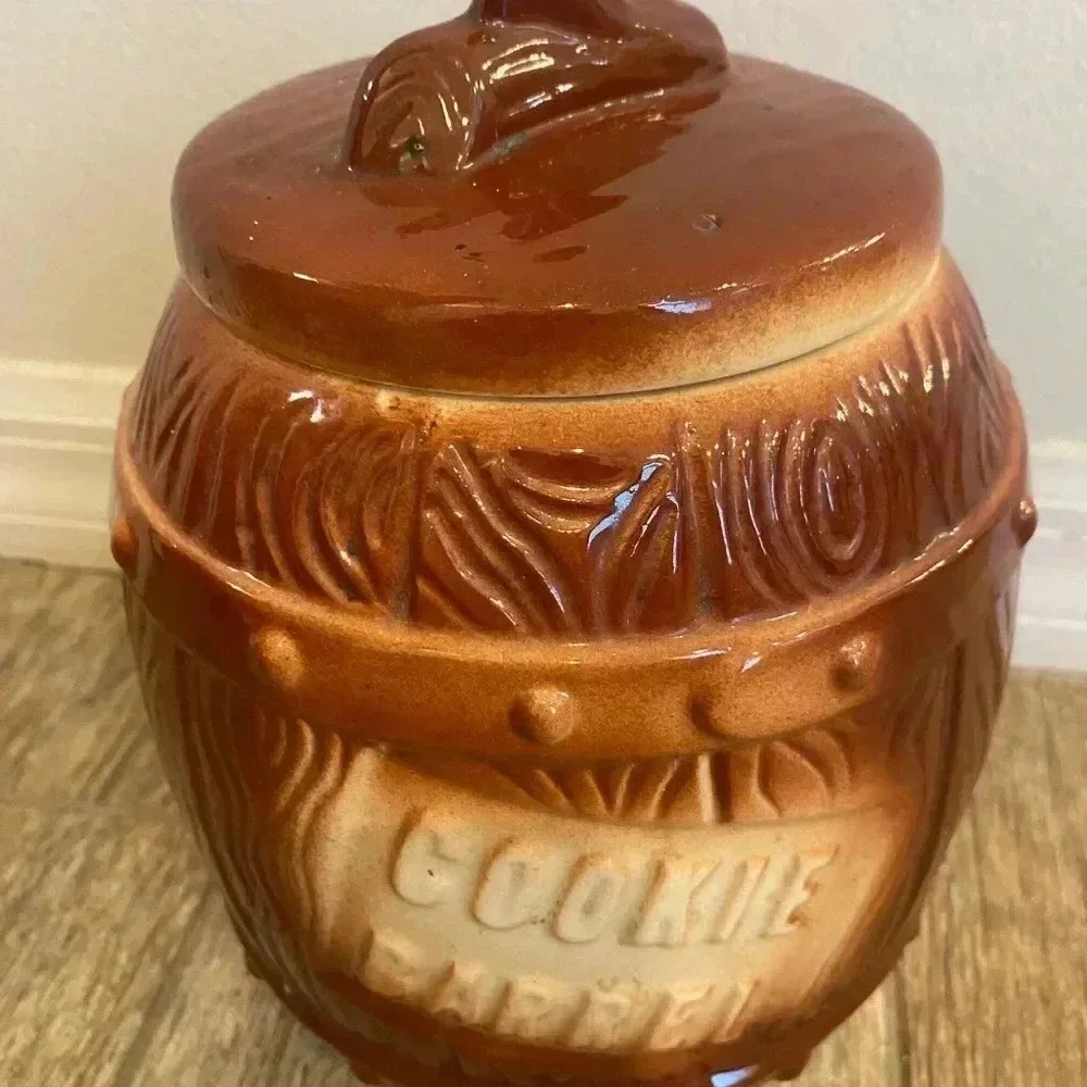 Vintage 1950s Cookie Barrel Brown Cookie Jar